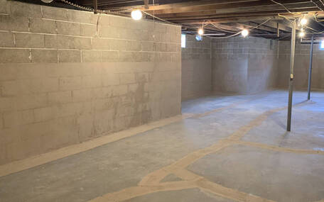 Unfinished basement in Norwalk.
